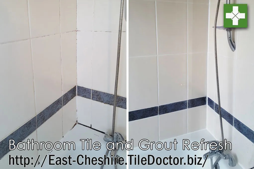 Bathroom Tile and Grout Before and After Refresh in Hale Village