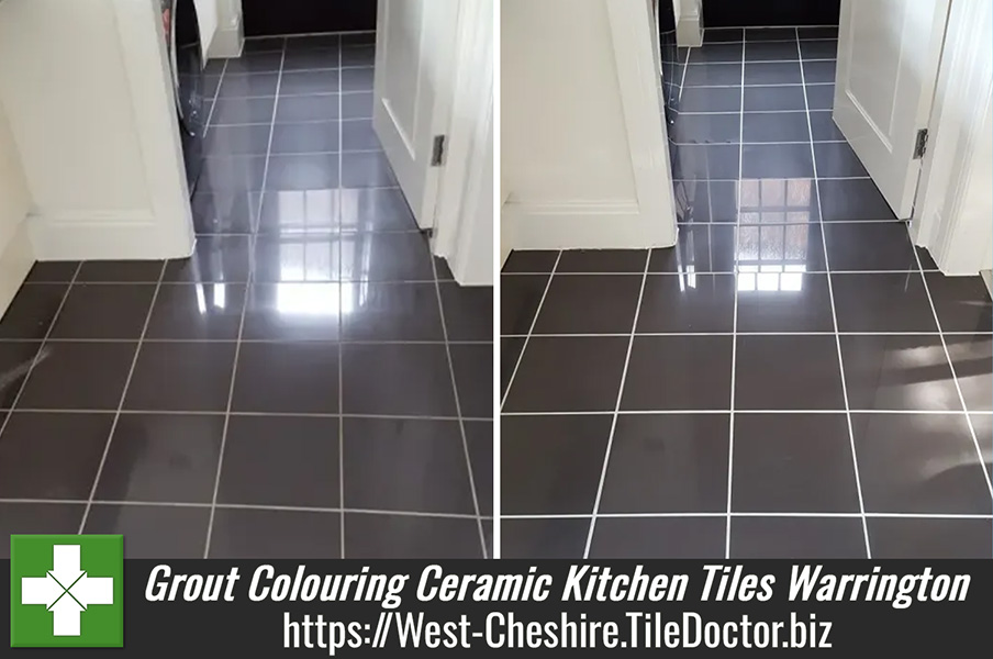 Ceramic Kitchen Tiles Refresh and Grout Recolouring in Warrington