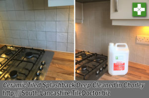 Ceramic Tiled Splashback Before After Deep Cleaning Chorley