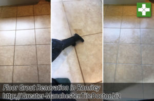 Bathroom Floor Grout Before After Cleaning Colouring Romiley