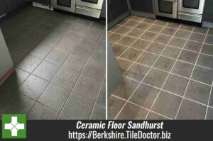 Ceramic Kitchen Floor Before After Renovation in Sandhurst